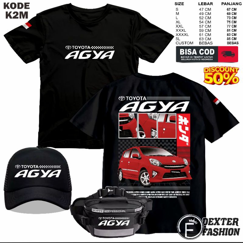 KAOS TOYOTA AGYA GRATIS TOPI DAN TAS BAJU TOYOTA AGYA TERBARU BAHAN BERKUALITAS | DEXTER STORE