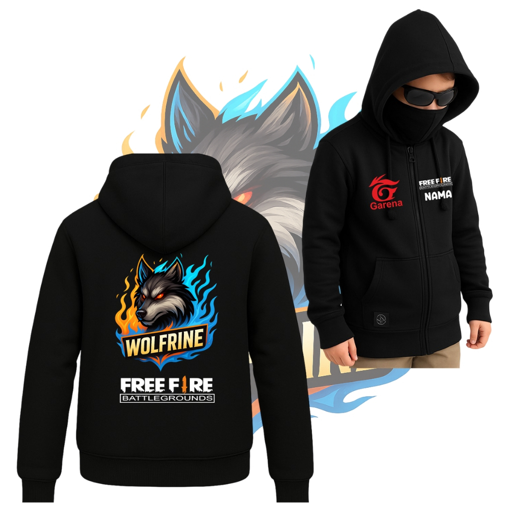 jaket free fireee anak laki laki motif baru bisa pake nama anaknya