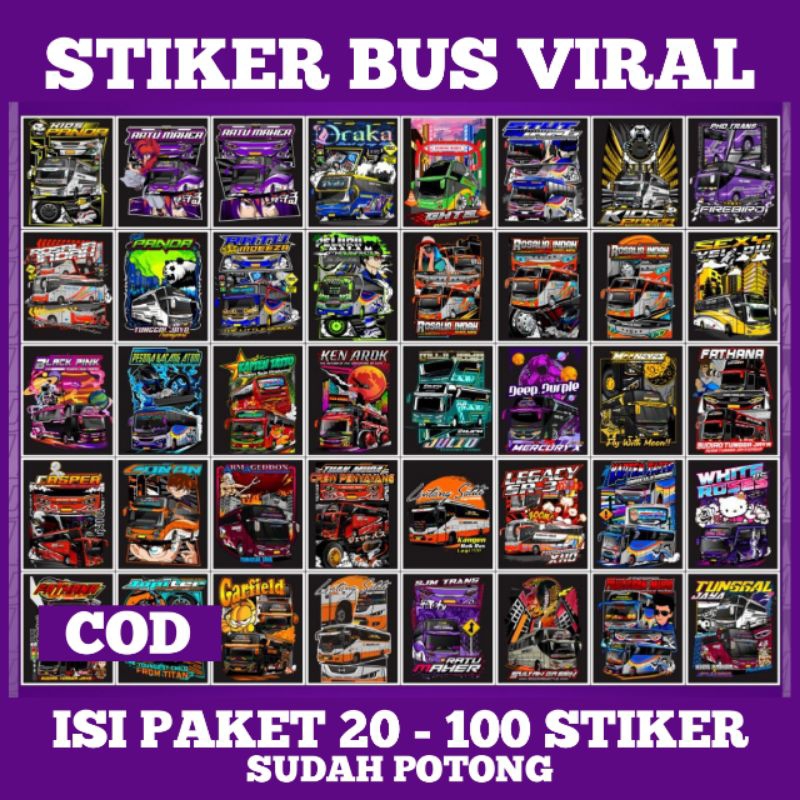 

STIKER BUS MANIA VIRAL ISI 20 - 100 STIKER MURAH - STIKER BUS BASURI - STIKER BUS MANIA TELOLET