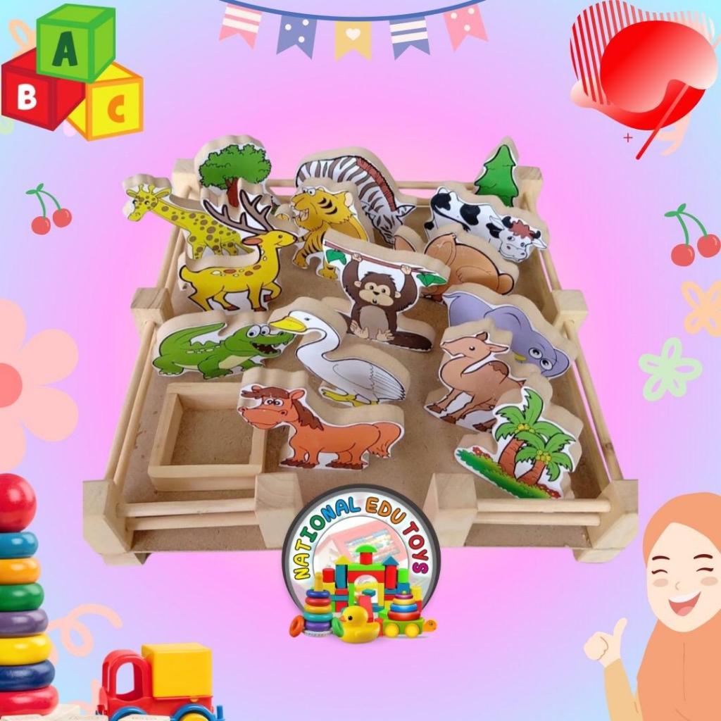 SET MAINAN ANAK EDUKATIF KEBUN BINATANG/APE KAYU/MAKET BINATANG / MAKET HEWAN / ALAT PERAGA