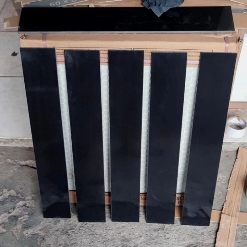granit list plint hitam polos ukuran 10x60 glossy granit lantai dekorasi dinding