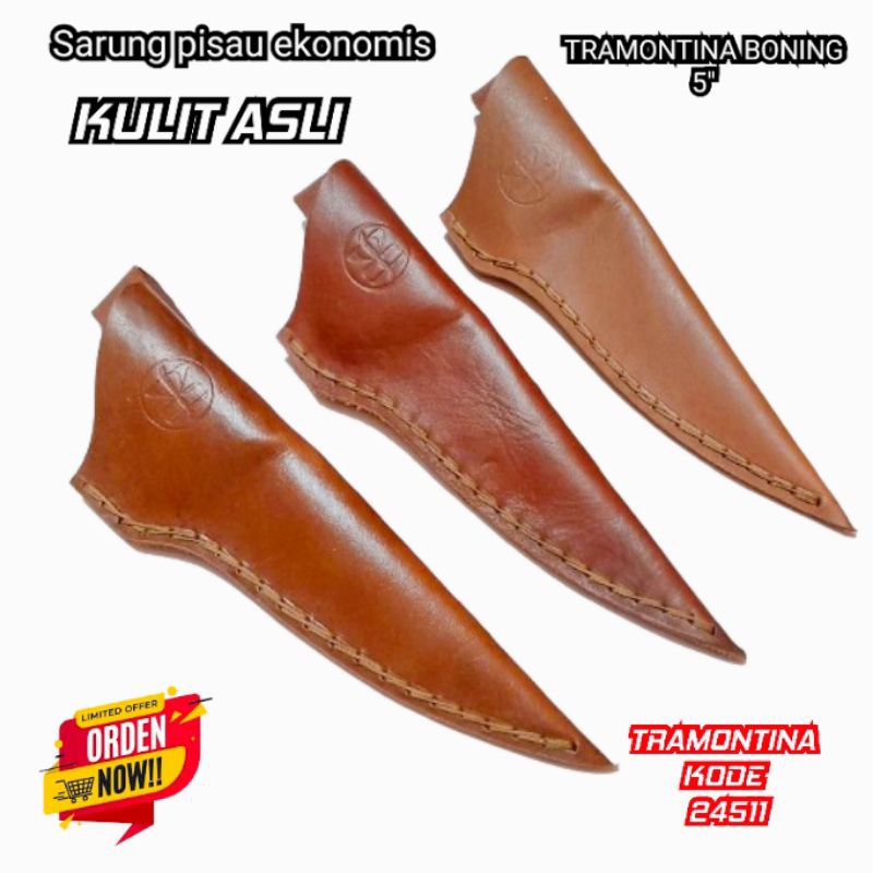 sarung pisau kulit asli boning knife tramontina 5" kode 24511