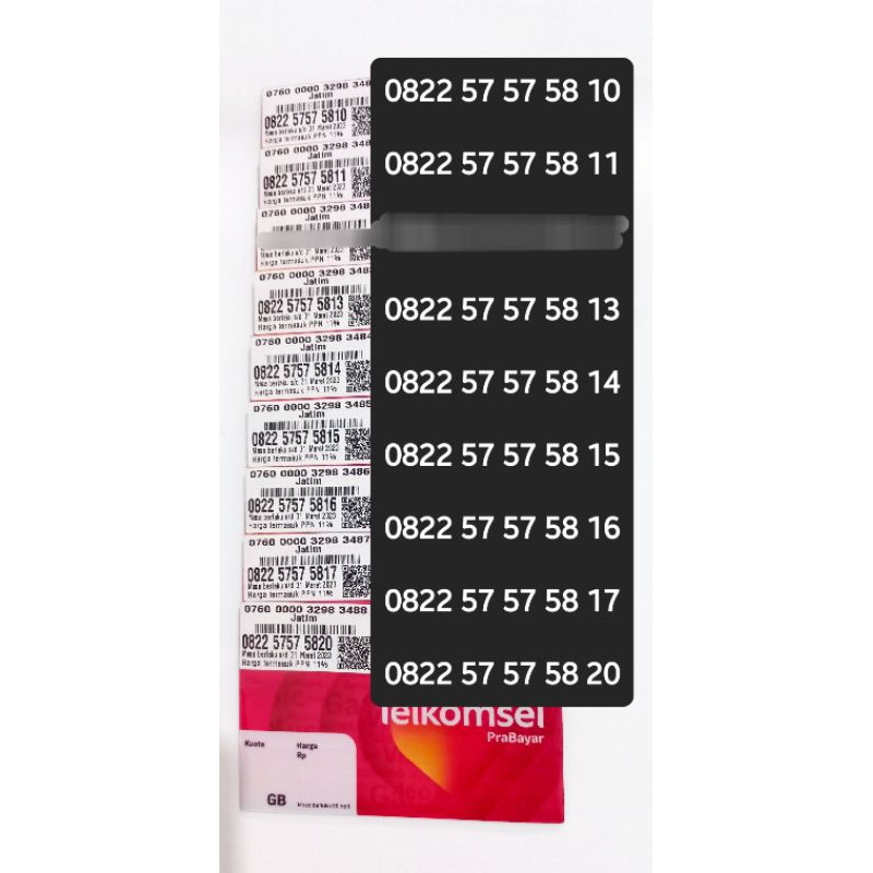 Nomor Telkomsel Cantik Nomor Telkomsel 5758, 5757