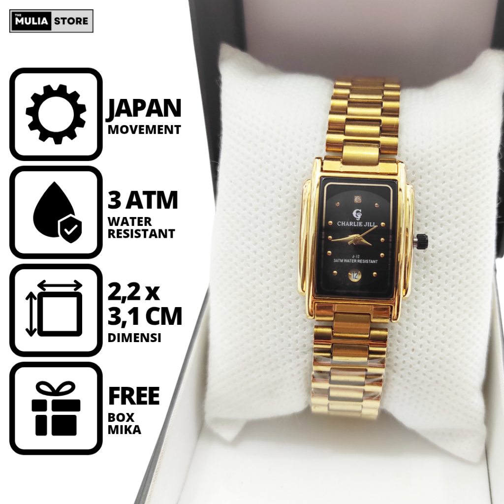 CHARLIE JILL Jam Tangan Wanita Charlie Jill J12 8191 L Tanggal Analog
