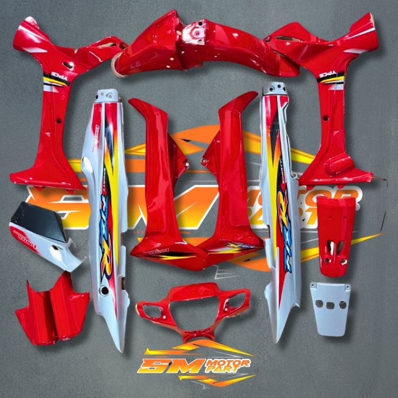 BODY FIZ R FULL SET HALUS MERAH SILVER