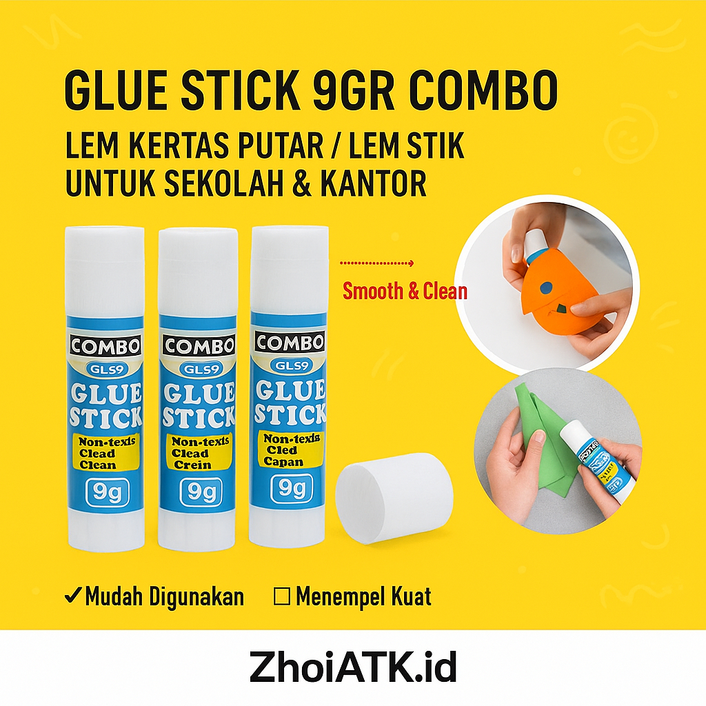 

GLUE STICK 9GR COMBO | LEM KERTAS PUTAR / LEM STIK UNTUK SEKOLAH & KANTOR