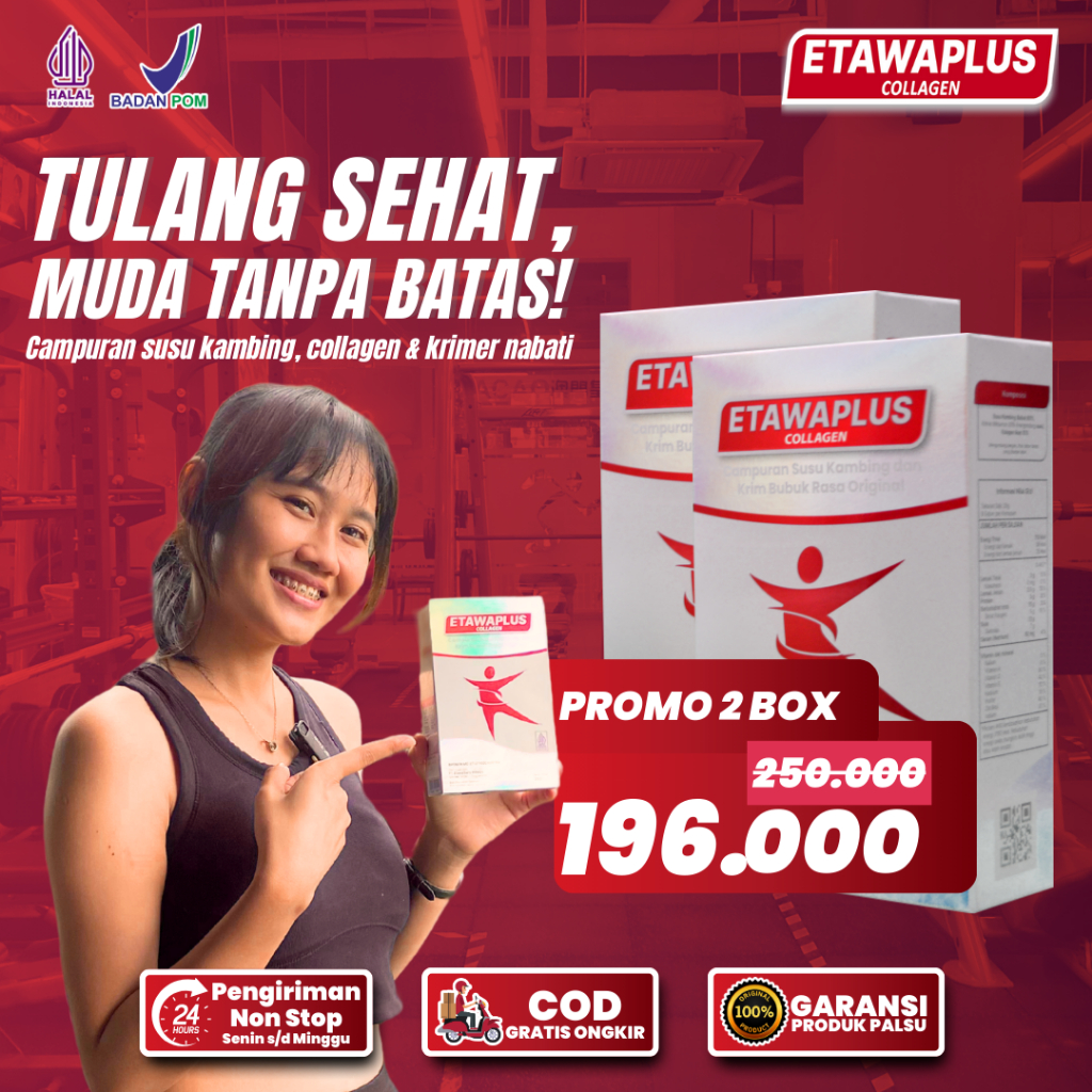 

2 Box Etawaplus Collagen Asli – Susu Kambing Etawa Tingkatkan Kepadatan Kesehatan Tulang Sendi Susu Anti Asam Urat Rematik Reumatik Nyeri Sendi 200g