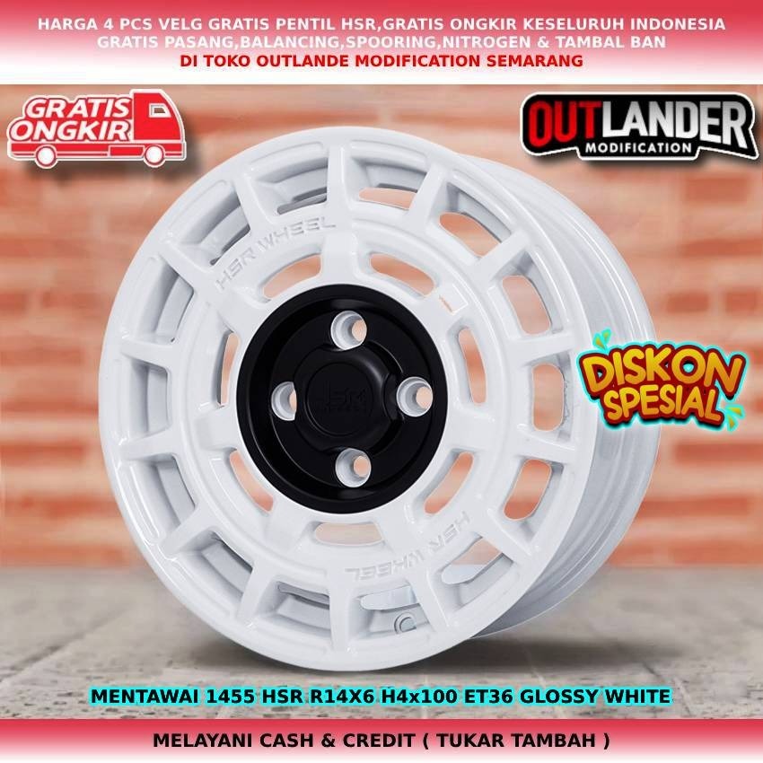 Velg racing rally untuk mobil March| Karimun| Estilo| Ignis| Swift| dll velg hsr mentawai R14
