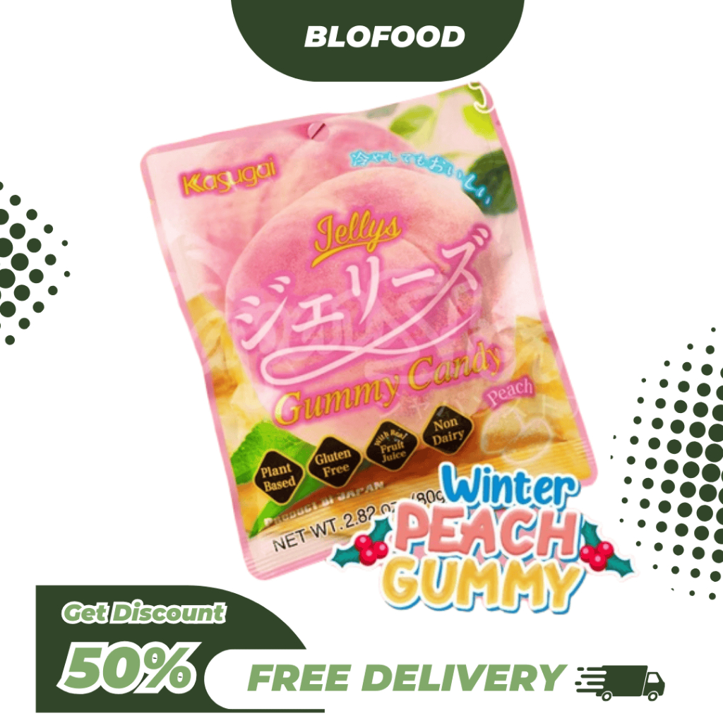 

BF.ID Kasugai Peach Jelly Gummy Candy / Japanese Jelly Gummy Candy