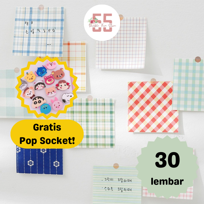 

Kertas Memo Dekorasi Lembaran Tanpa Lem Motif Kotak Grid - 062