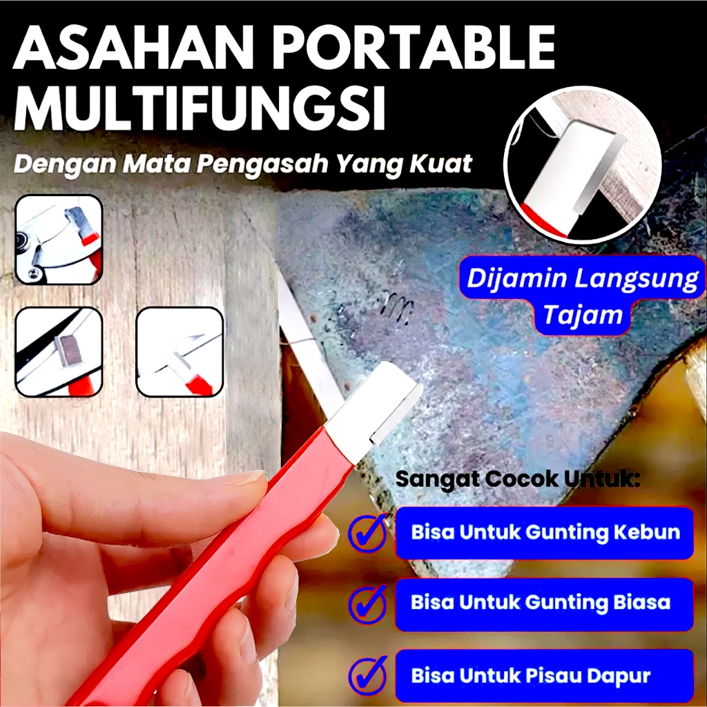 Asahan Alat Pengasah Asah Penajam Rautan Pisau Saku Gunting Kampak Kapak Kikir Gergaji Mini Portable