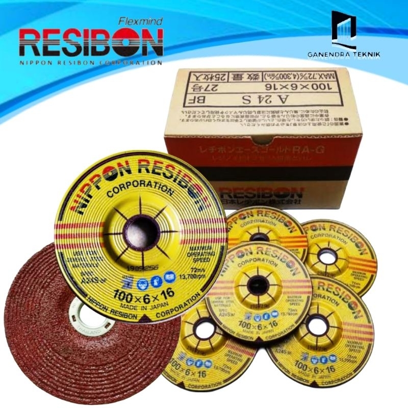 [ 1KOTAK 25PCS ] Batu Gerinda Poles 4" Inch x 6mm Nippon Resibon / Kinik / WD