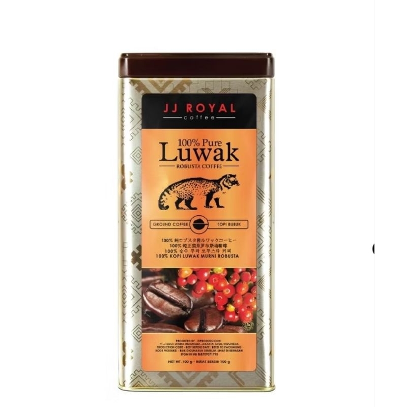 

JJ Royal Coffee Luwak Robusta 100 % Pure 100gr