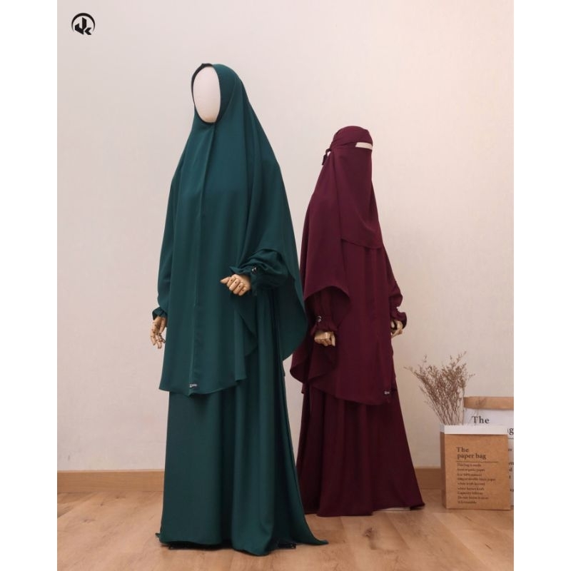 ZALIKA Gamis syar'i Terbaru Set Cadar Bahan Yoris |  Gamis Set khimar Nonpet jumbo | Gamis murah ber