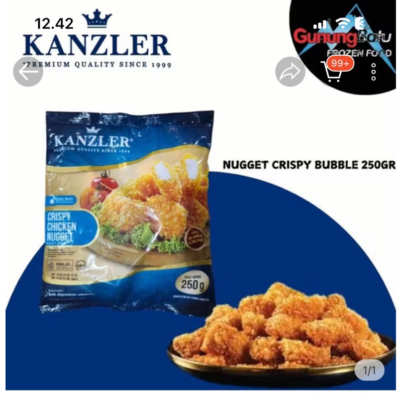 

kanzler chicken nugget 250 gr (yg 120 gr sdah gak produksi)