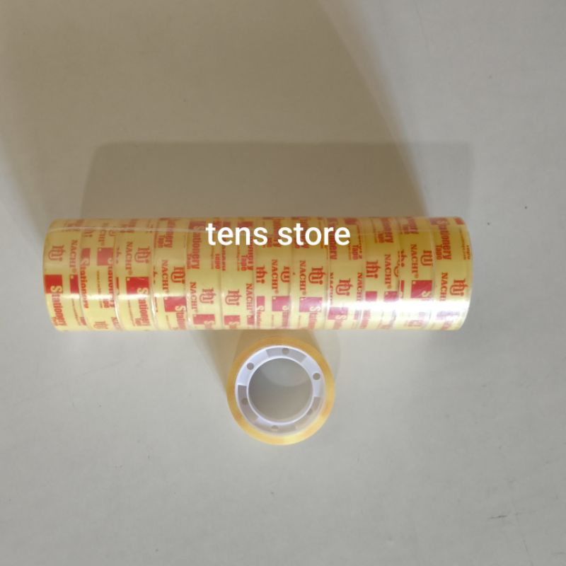 

12 rol isolasi kado kecil bening Nachi 12 mm 10 yard