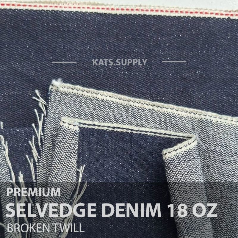 Selvedge denim 18 oz | Bahan Raw Denim non stretch | Bahan Kain selvedge Jeans rigid tidak melar