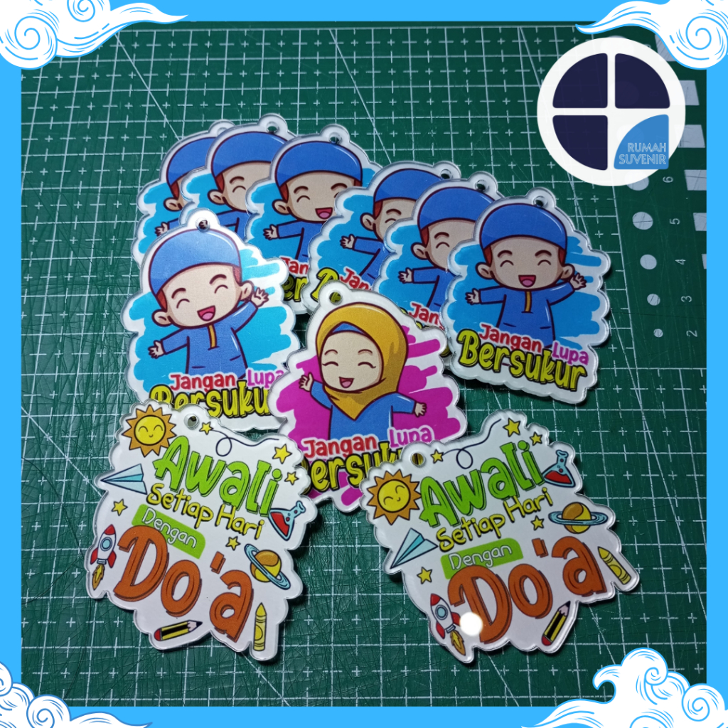 Souvenir Gantungan Kunci Akrilik Islami || Kata-Kata Motivasi Anak Muslim || Cocok untuk Hadiah & Ac