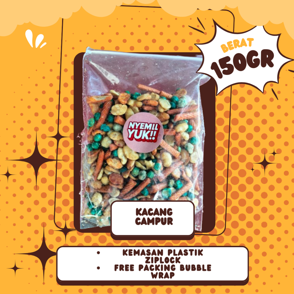 

Kacang Campur Renyah 150gr | Camilan Komplit Gurih & Nagih dari Nyemil Yuk!