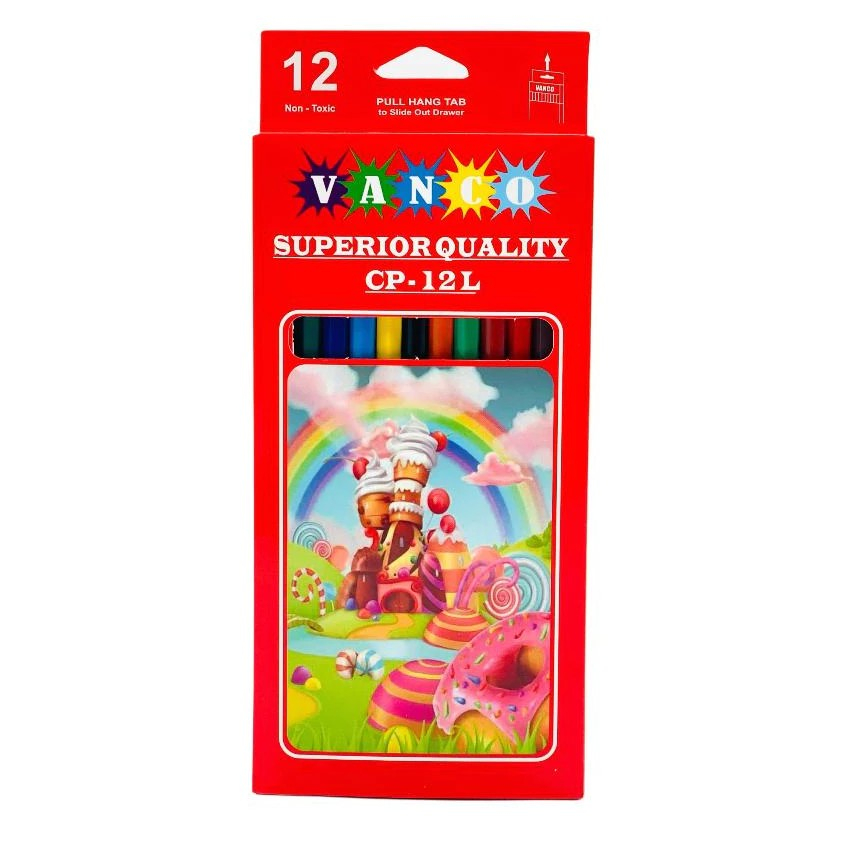 

PENSIL WARNA / PENSIL GAMBAR / COLOR PENCIL VANCO 12 WARNA PANJANG CP-12L DAN 12 PENDEK