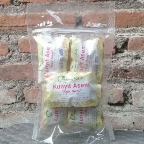 

Isi 5 pcs, Kunyit Asem Kemasan Standing Pouch, Kunyit Asem Rimpang Sehati - Kunir Asam Wedang Uwuh Rempah JSR Jogja Diet - Haid