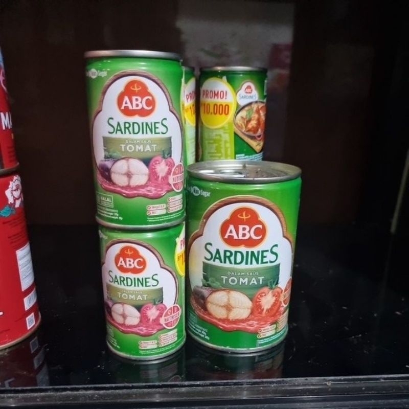

sardines ikan kaleng ABC tomat hijau isi 425 gr & 155gr