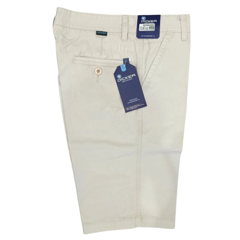 Dicker Celana Pendek Chino Pria Kanvas Reguler Fit Original Cream