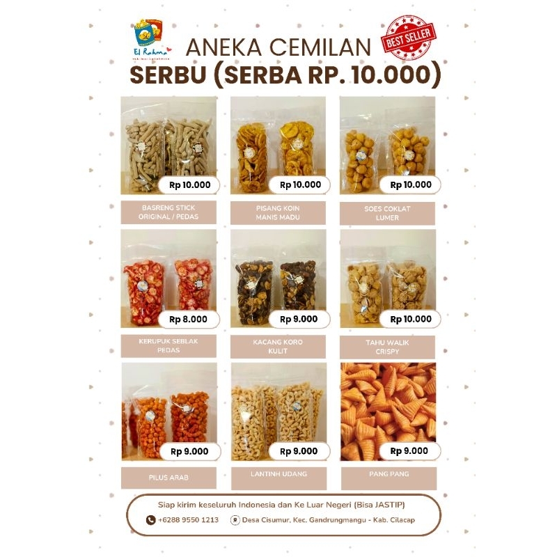 

ANEKA SNACK CEMILAN GROSIR SERBA 10.000 KEMASAN ESTETIK