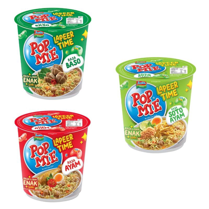 

Pop Mie Cup Kuah Lapeer Time 75gr (Ayam, Baso, Soto)