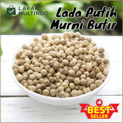 

50-100gram Lada Putih Bulat Utuh Butir Pilihan Bagus Lada Merica Murni Asli Rempah Bumbu Dapur 50 & 100 Gram