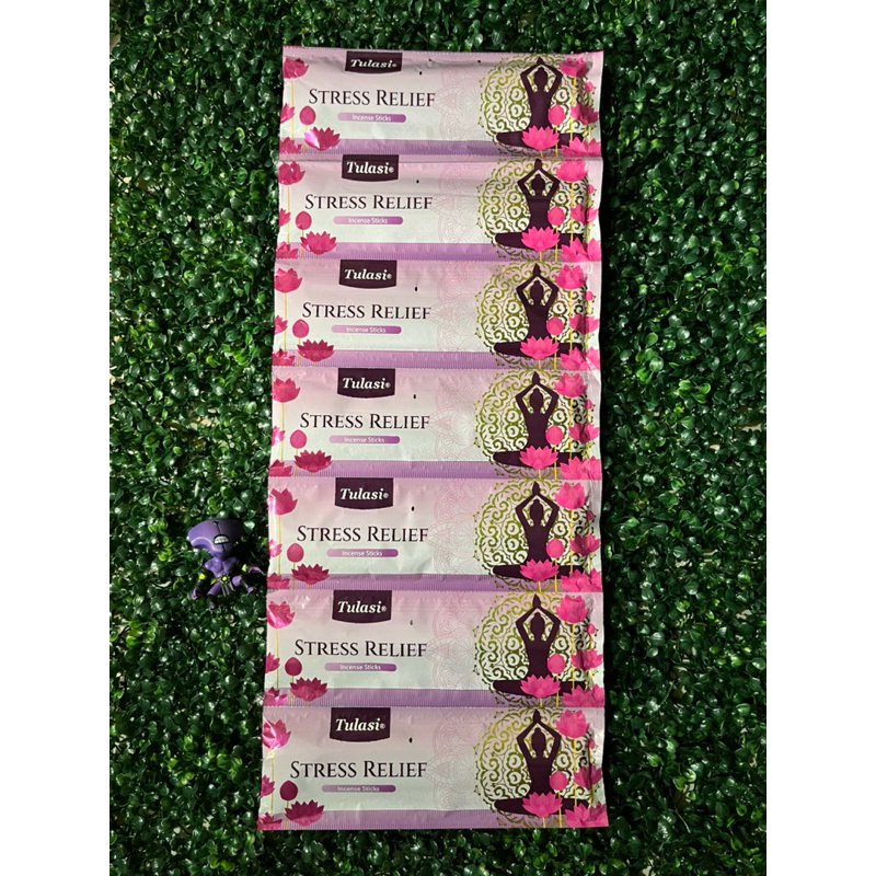 Dupa Hio India Stress Relief Tulasi Renteng Pouch Plastik isi 35 batang | Dupa India Tulasi Stress R