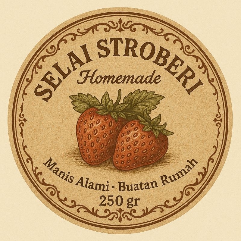 

Homemade Strawberry Jam | Selai Stroberi | Made with Real Strawberry | 250ml |