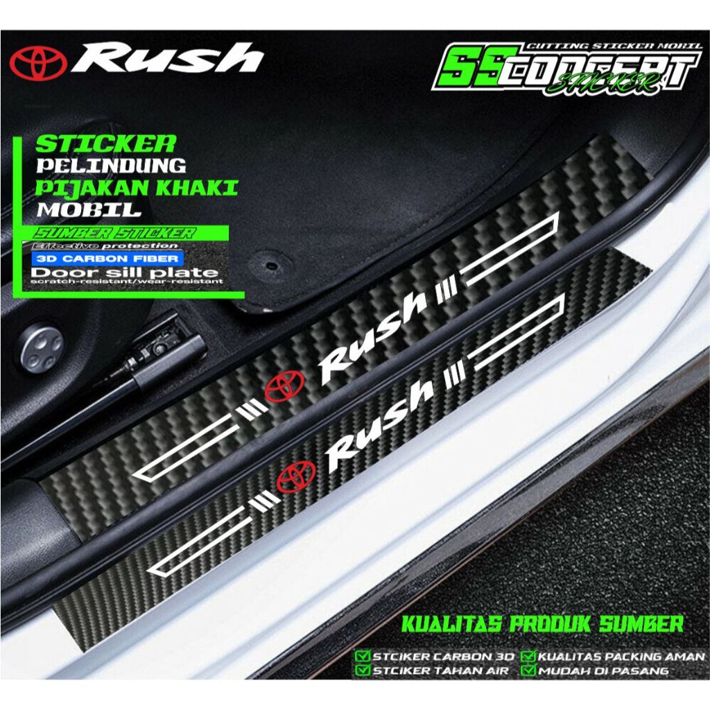 NEW 9 pcs Sticker Pelindung Sill Plate / Stiker Pelindung Pijakan Lantai Pintu Mobil toyota rush /Ca