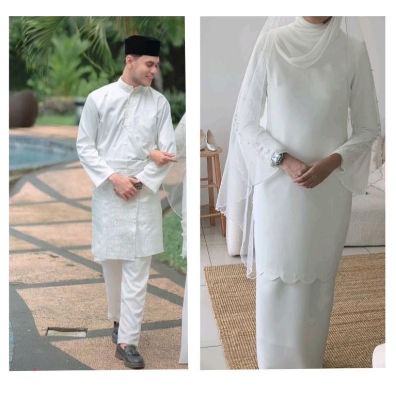 sepasang baju Malaysia sepasang baju kurung sepasang baju Melayu baju akad nikah baju akad Malaysia 