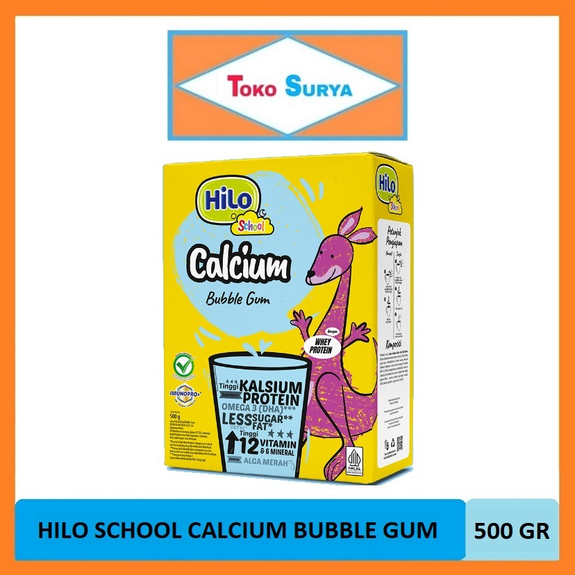 

Hilo School Calcium Bubble Gum Susu Bubuk Kalsium & Protein Rasa Permen Karet 500 Gr