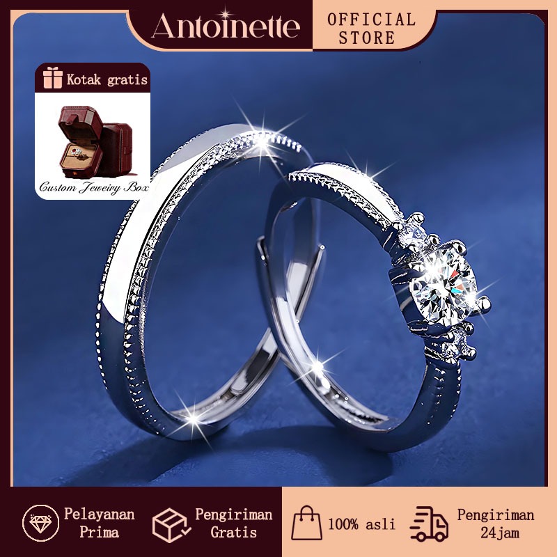 【Kotak Gratis】Antoinette Jewelry Cincin Couple Romantis ✦ Desain Minimalis Elegan ✦ Hadiah Anniversa