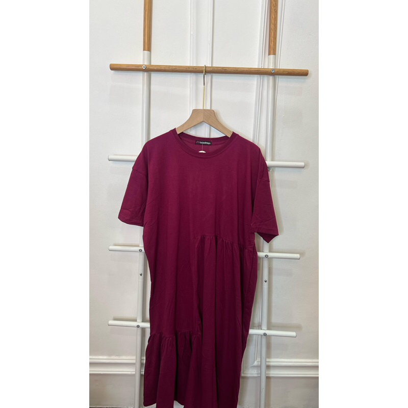 Aleya midi dress kaos polos