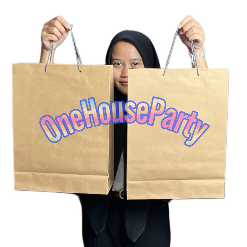 

Tas kado paperbag polos kertas tegak berdiri paper bag 40 cm x 30 cm x 12 cm paper bag kado onehouseparty