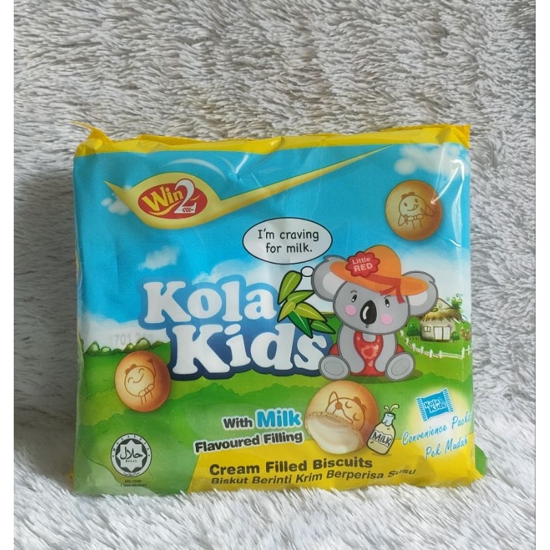 

Win2 Kola Kids Cream Filled Biscuits/Biskuit Isi Coklat/Susu/Keju/Starwberry