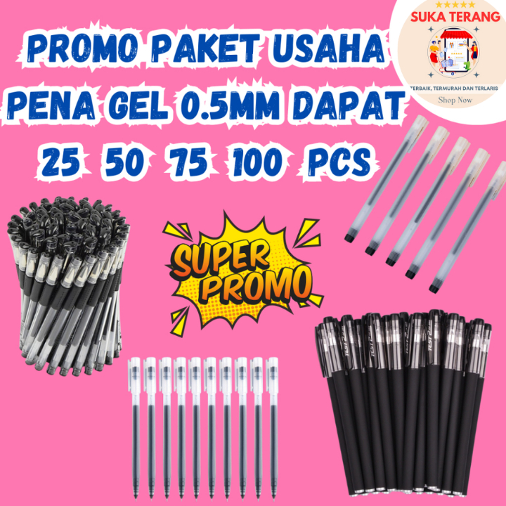

ST 25 50 PCS 75 PCS 100 PCS PAKET USAHA Pena Gel POLOS Ink 0.5mm TANPA KOTAK Standar Pulpen Alat Tulis Stationary Kantor Sekolah Pena Pen Tinta Cair Murah 3 Warna Termurah