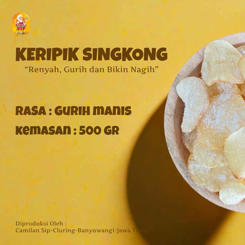 

KERIPIK SINGKONG GURIH MANIS 500 GR - RENYAH GURIH DAN BIKIN NAGIH