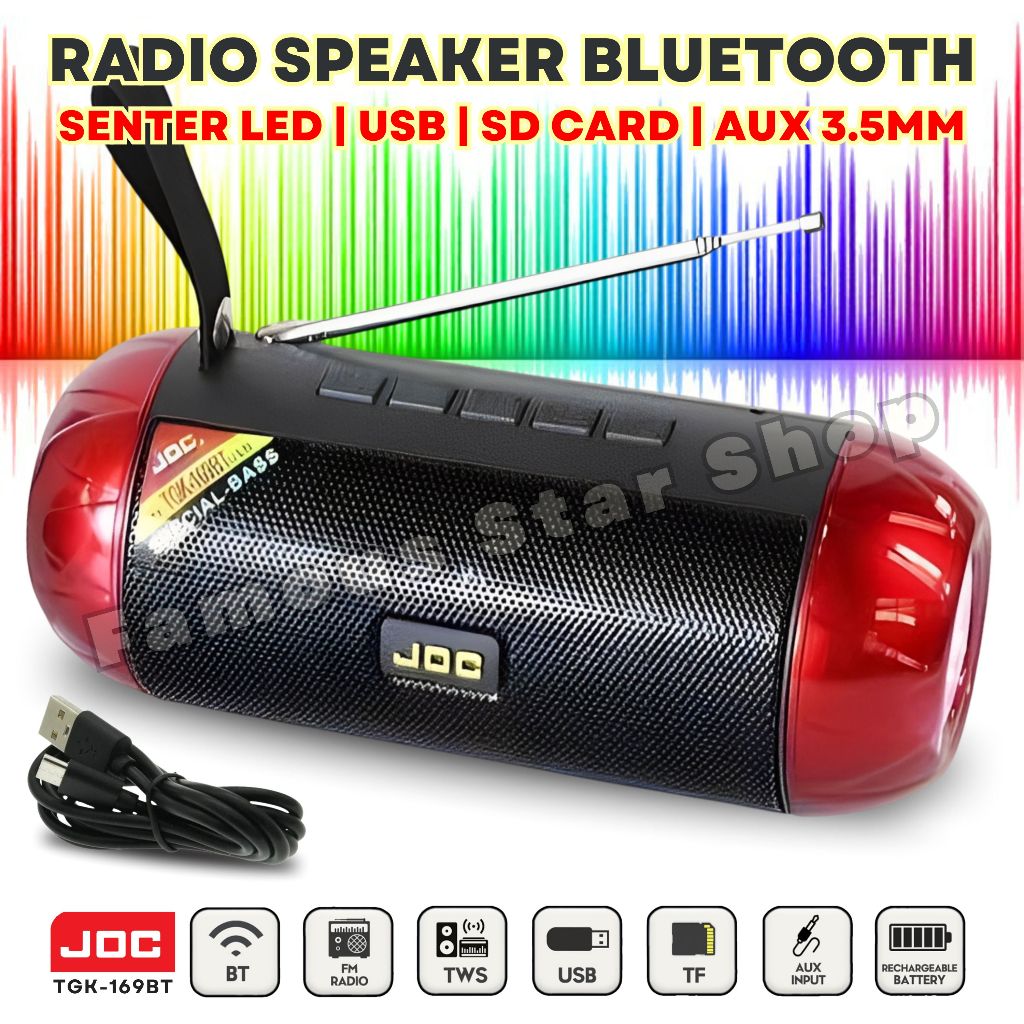 Speaker Radio Bluetooth Special Bass JOC TGK-169BT Fitur Lengkap Tampilan Mewah Speaker Radio Blueto