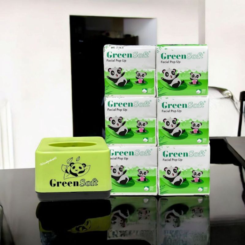 TISU GREEN SOFT POP UP 130 SHEET + KOTAK TISU / TISSUE POP UP 130 SHEET GREEN SOFT