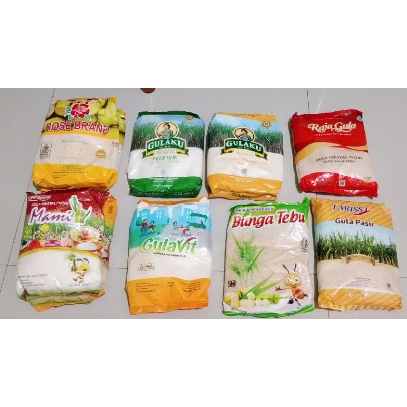 

1 kg gula kristal putih kemasan merk random