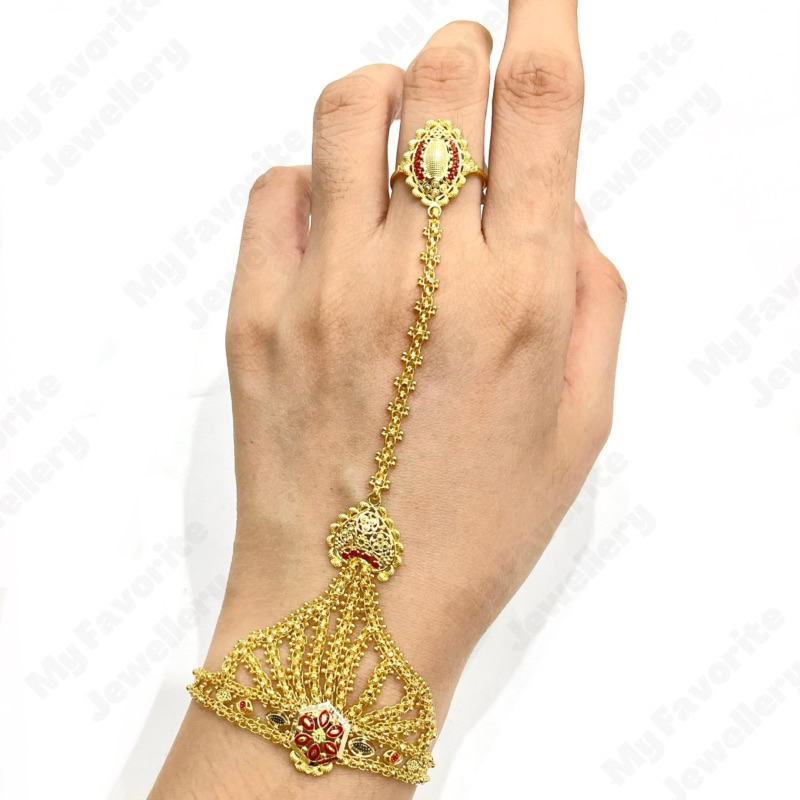Gelang India Satu Cincin Adjustable TERLARIS EMAS ASLI Kadar 700