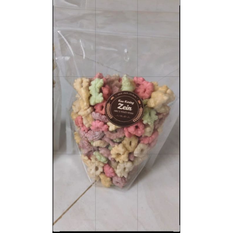 

zein snack cemilan enak khas cirebon 200 gram cincin warna warni
