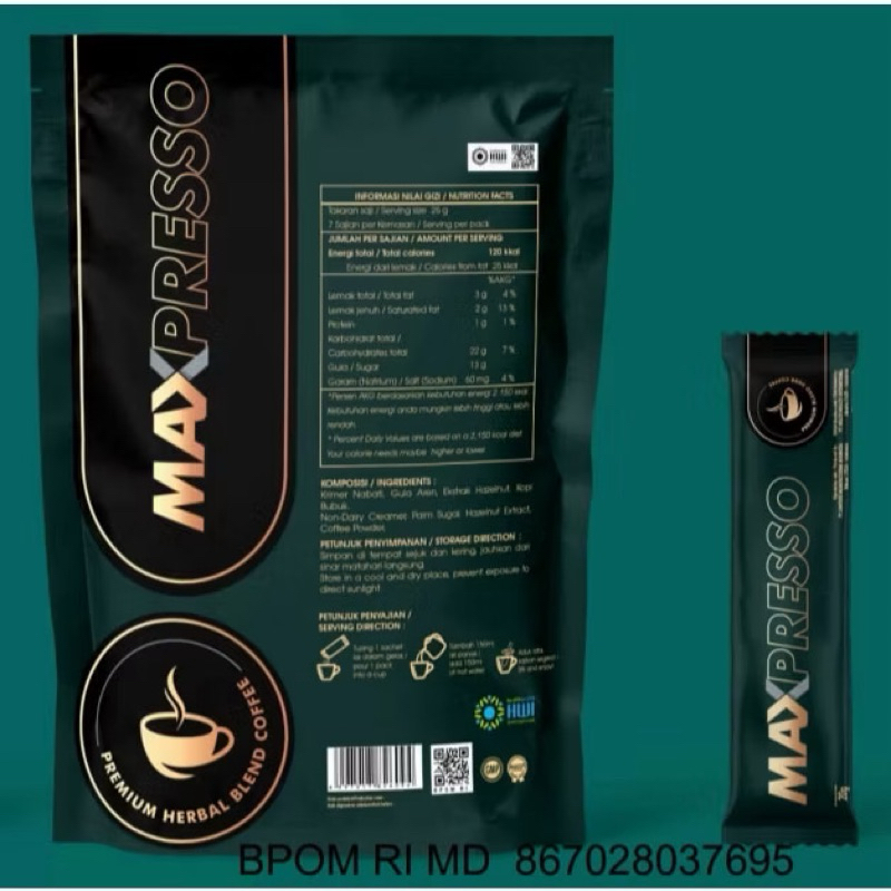 

ECER 1 SASCHET MAXPRESSO KOPI STAMINA HWI ORIGINAL