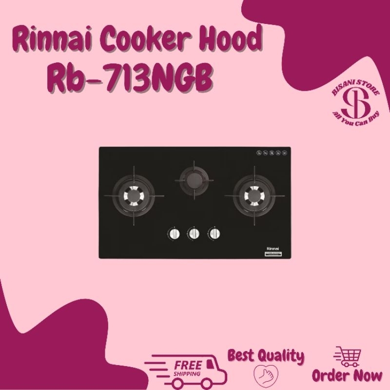 Rinnai Kompor Gas Tanam Kaca 3 Tungku RI-713NGB