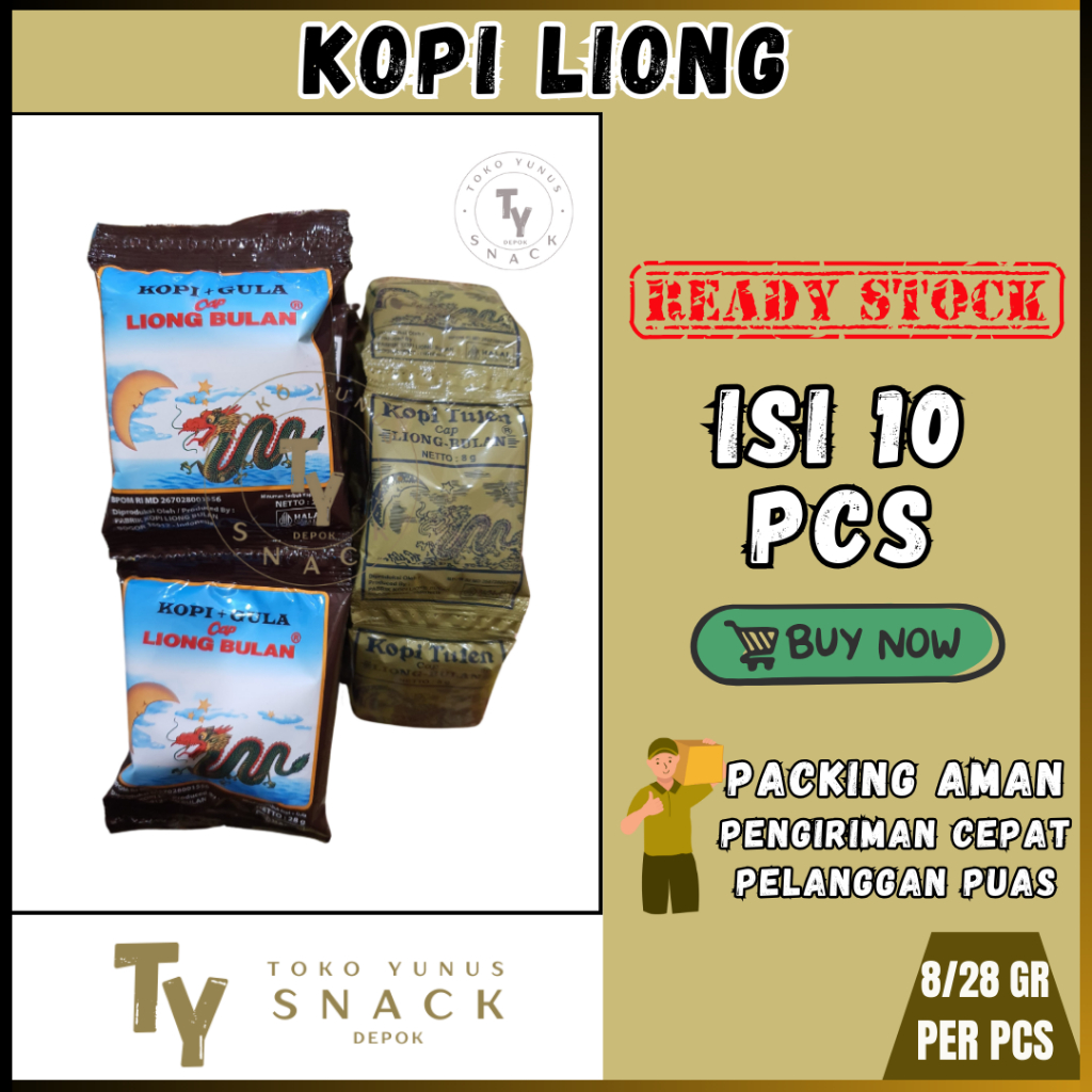 

KOPI LIONG GULA / TANPA GULA 1 RENCENG ISI 10PCS