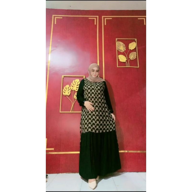 ( Fashion Muslim ) Gamis Katun Rayon Twill Jumbo Rempel